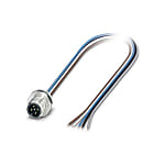 Panel feed-through SACC-E-M12MS, with 0.5 m TPE litz wire