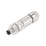 Round Plug (Field Customisable), Pin, Straight, M8