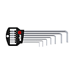 L-Key Set in Classic Holder, Hexagonal Ball End, 7 Pieces, Matt Chrome-Plated