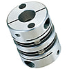 Coples Flexibles - De disco, para servomotor, alta torsión, tipo de fijación de clampeo con dos tornillos.