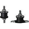 Rubber Vibration Isolators - Stainless Steel Core, Both Ends Threaded, Plate Mount