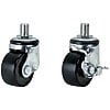 Casters - Low profile, threaded, with rotation stop (light/medium loads).