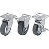 Casters - Interchangeable, with fixed/rotating plate (light loads).