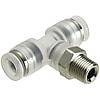 Push to Connect Fittings - Clean Room, T-Shaped, Stainless Thread