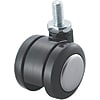 Casters - Nylon, with rotation stop, CTBM series.