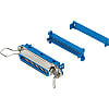 Rectangular Connectors - Centronics, Socket, EMI-Shielded, Press-Fit, Spring-Lock, Hooded
