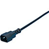 Cable de CA: enchufe de corte de un solo lado, C14, con capucha, VDE