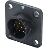 JN1 Series Circular Connector - Waterproof, One-Touch Lock, Flanged Panel Mount, Plug