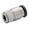 Internal Hex Socket Straight Connector Push to Connect Fittings with Thread Sealant, Nickel-Plated Brass - POC Series