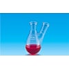 Fine透明共通二口なす型フラスコ 50～100ml