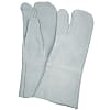 Cow split leather gloves for welding 3-finger type