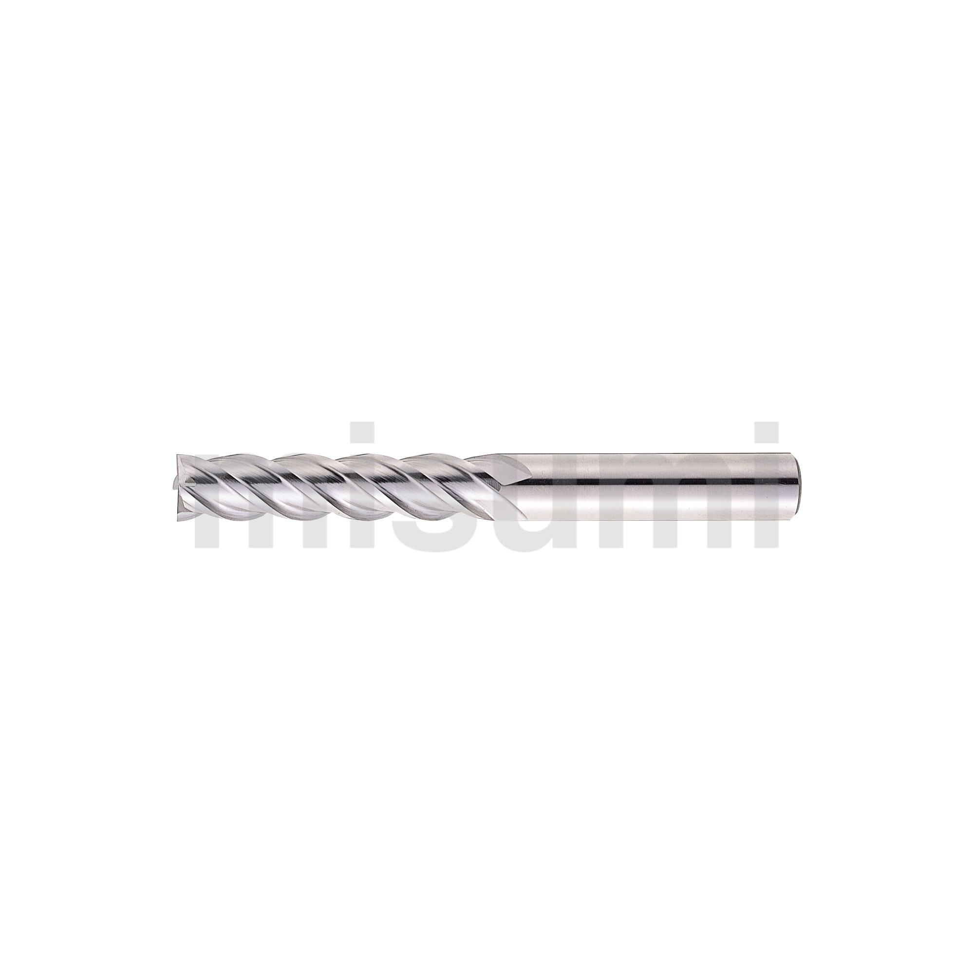 ハイス鋼スクエアエンドミル 4枚刃/ロング/ノンコートタイプ