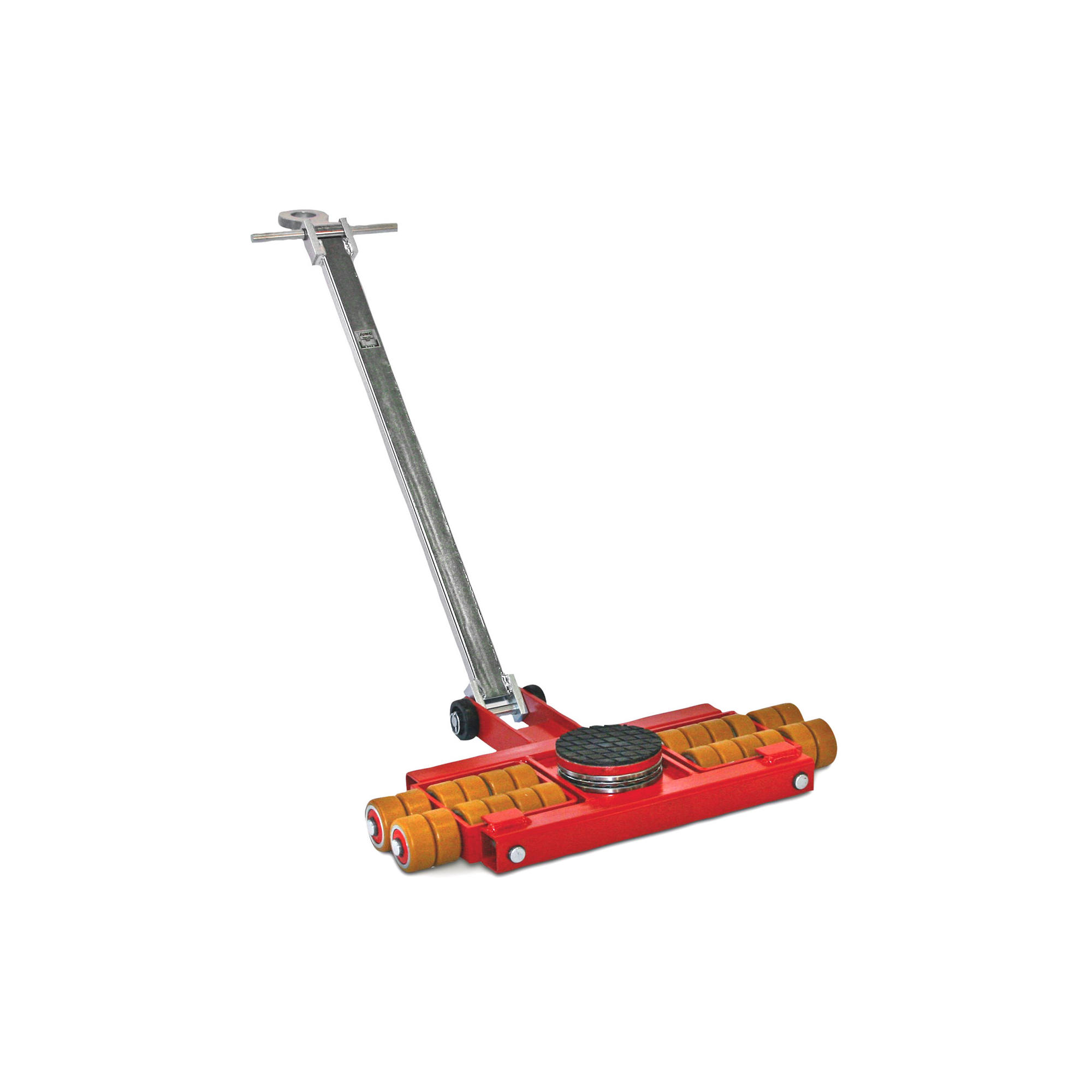 Chassis steerable for machine transport with polyurethane rollers