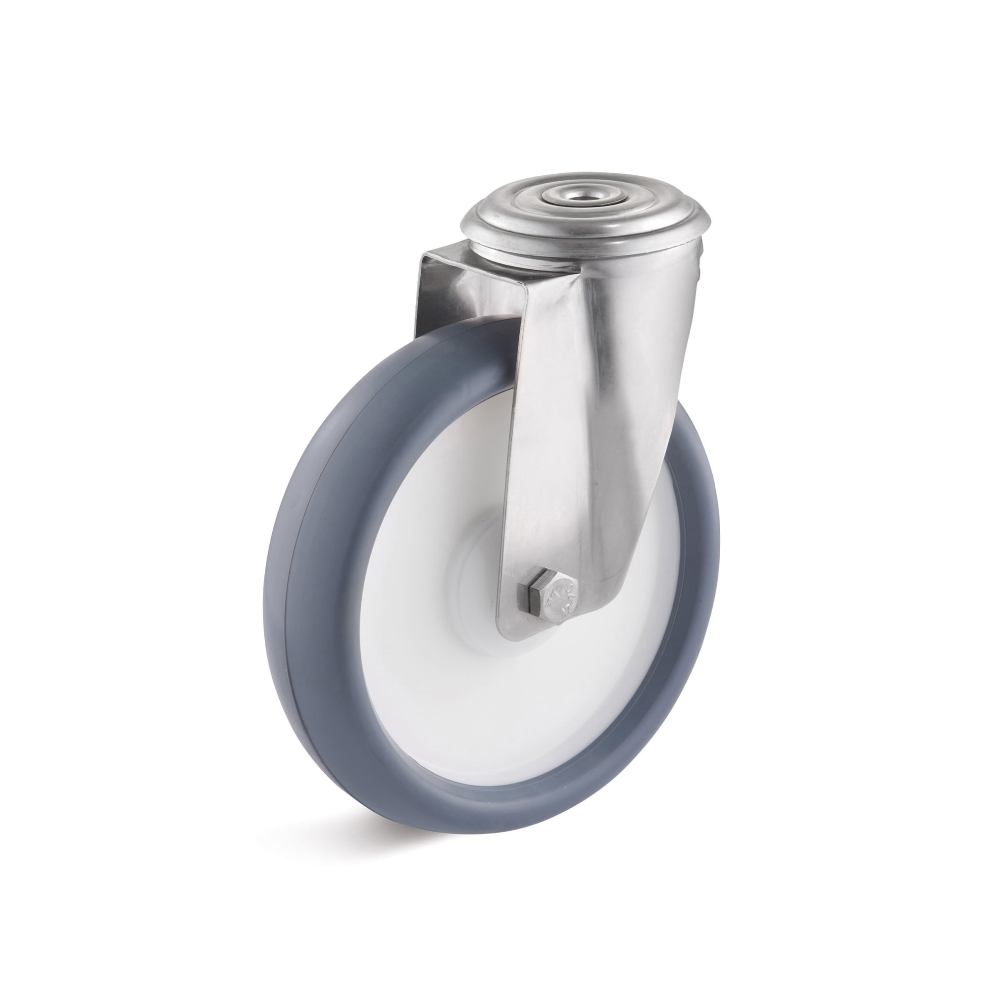Stainless steel swivel Castors with back hole and thermoplastic wheel