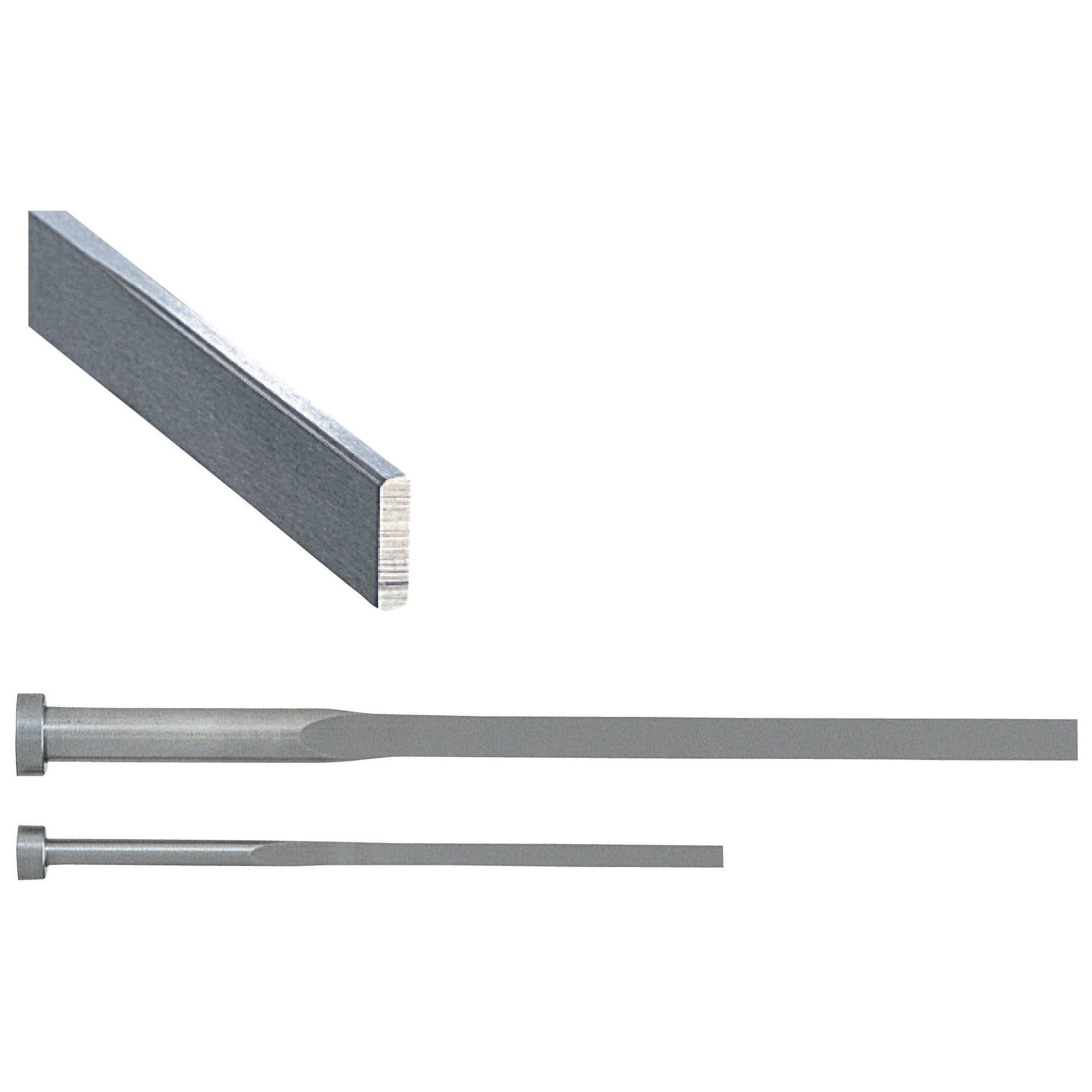 Precision flat ejector pins / head shape selectable / EN 1.3343 Equiv. / corners rounded / length Configurable