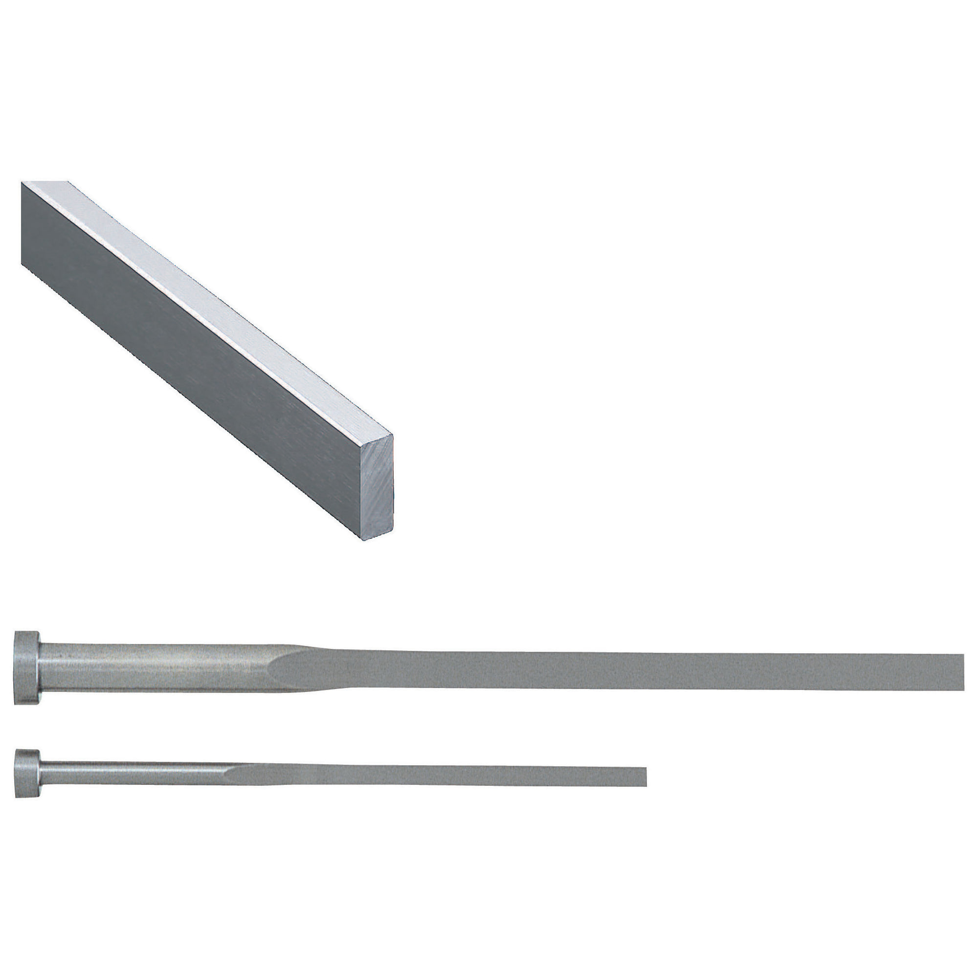 Precision flat ejector pins / head shape selectable / EN 1.3343 Equiv. / position chamfer selectable / dimensions Configurable