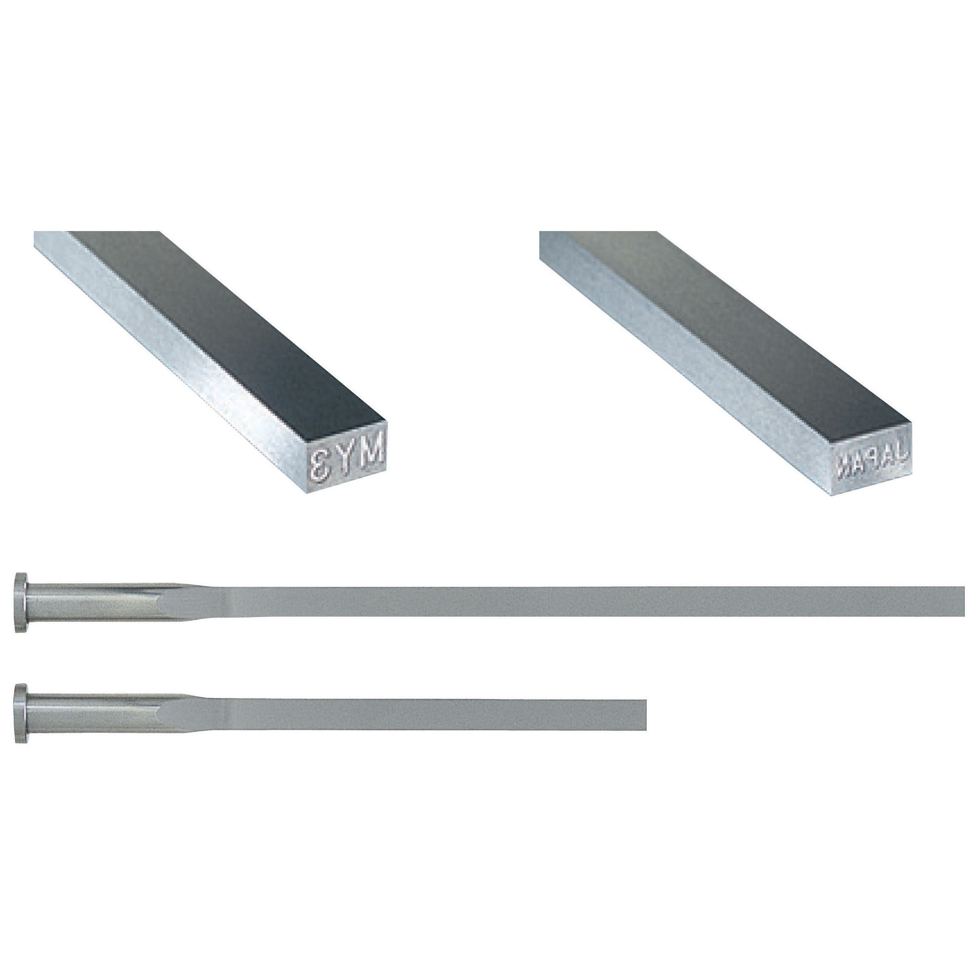 Flat ejector pins / head shape selectable / EN 1.3343 Equiv. / engraved face / dimensions Configurable
