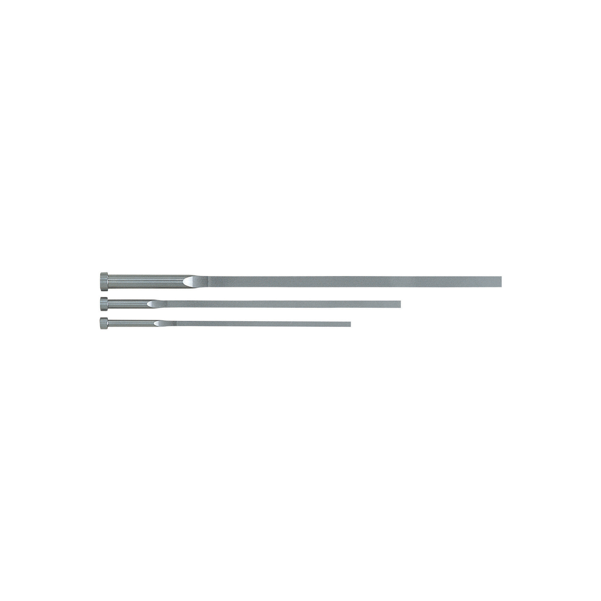 Flat ejector pins / head shape selectable / EN 1.2344 Equiv. / nitrided / length Configurable / large version