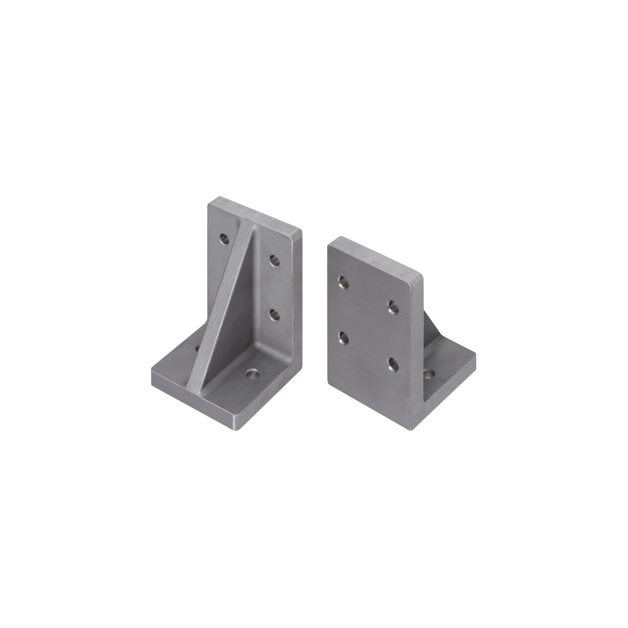 Angle brackets / unmachined, through bore, parallel pin bore / aluminium