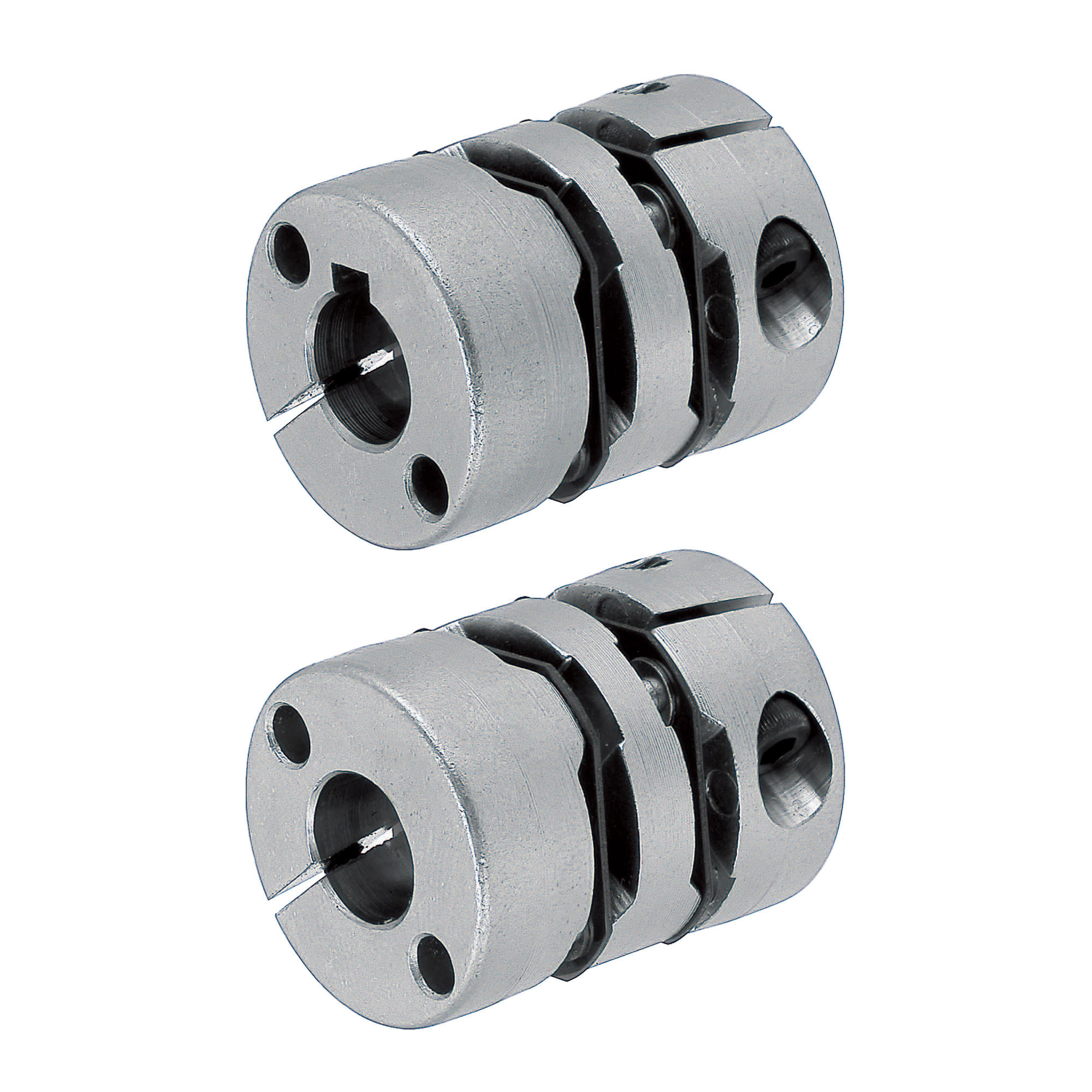 Servo couplings / hub clamping, feather key / 2 discs: steel / body: aluminium