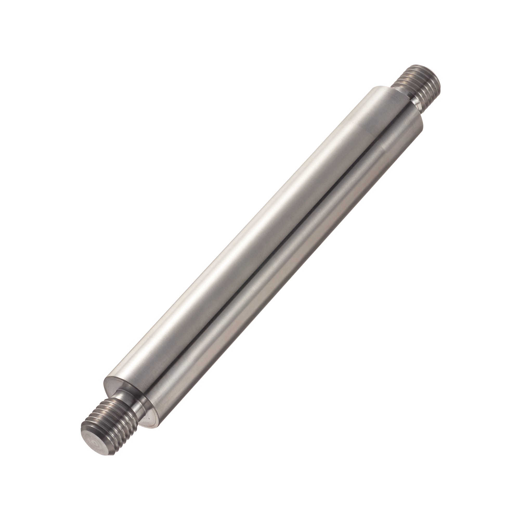Linear shafts / material selectable / treatment selectable / stepped on both sides / external thread / undercut