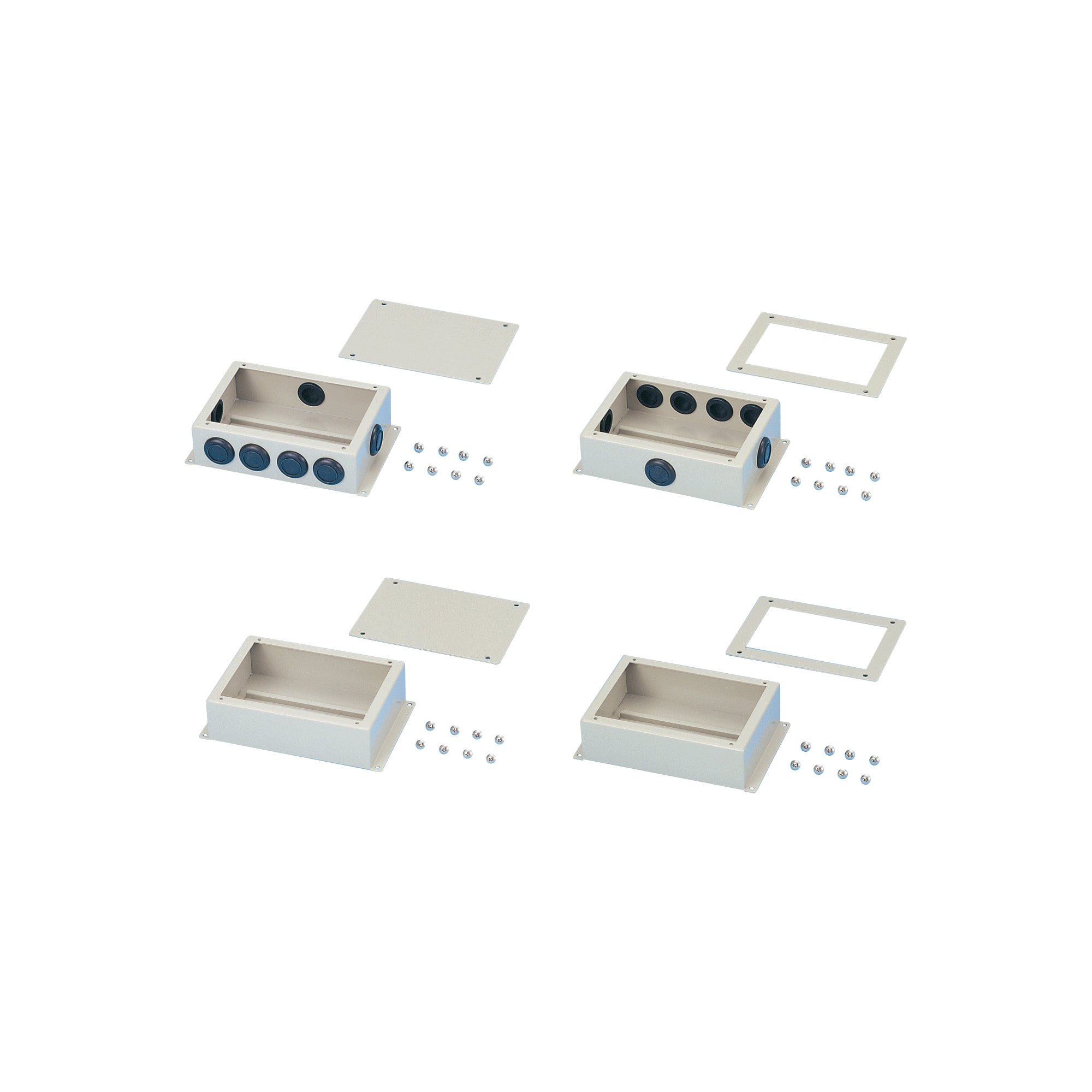 Steel Terminal Block Box, with Lid Model DIN Rail