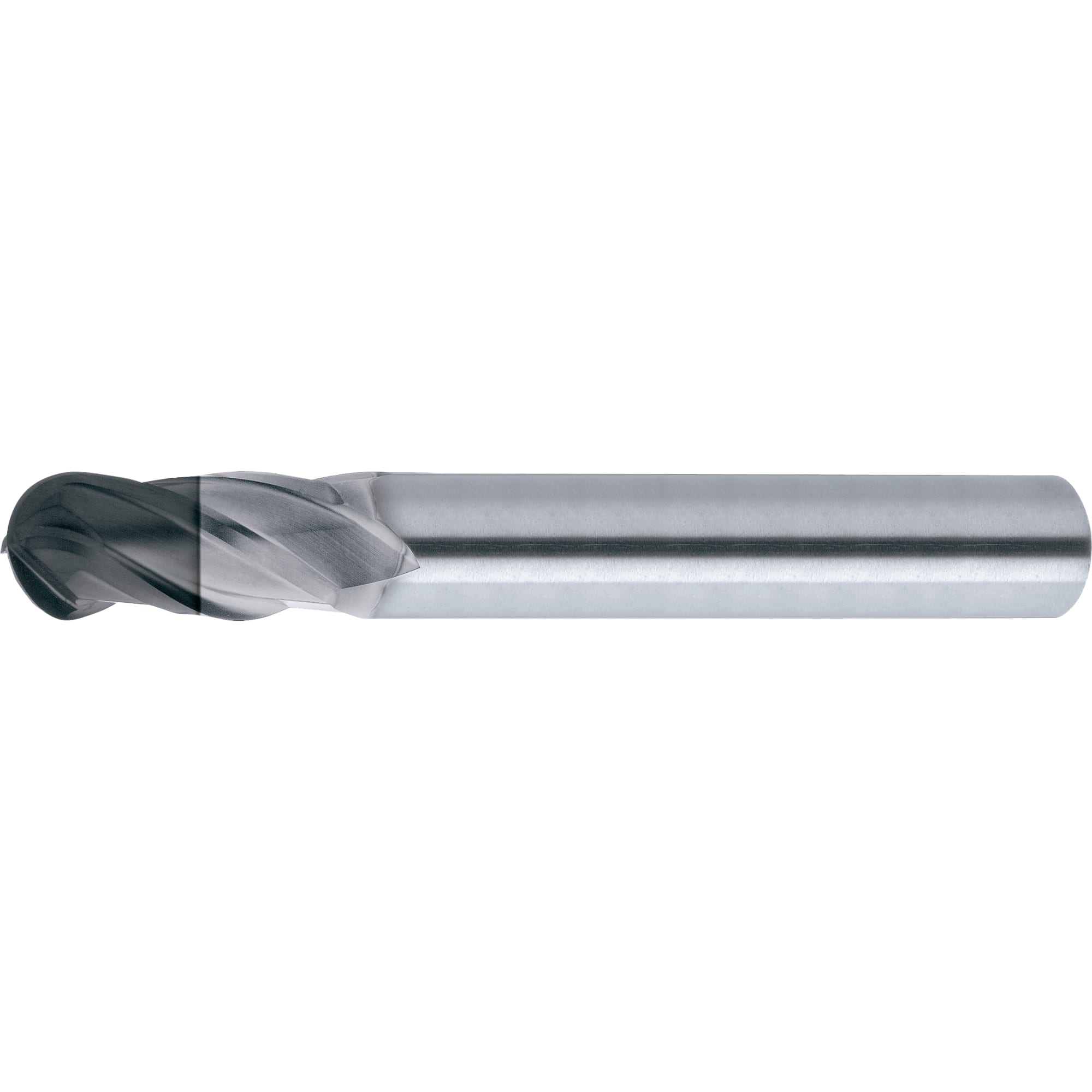 Diamond Coated Carbide Ball End Mill for Graphite Machining, 4-Flute / Short Model