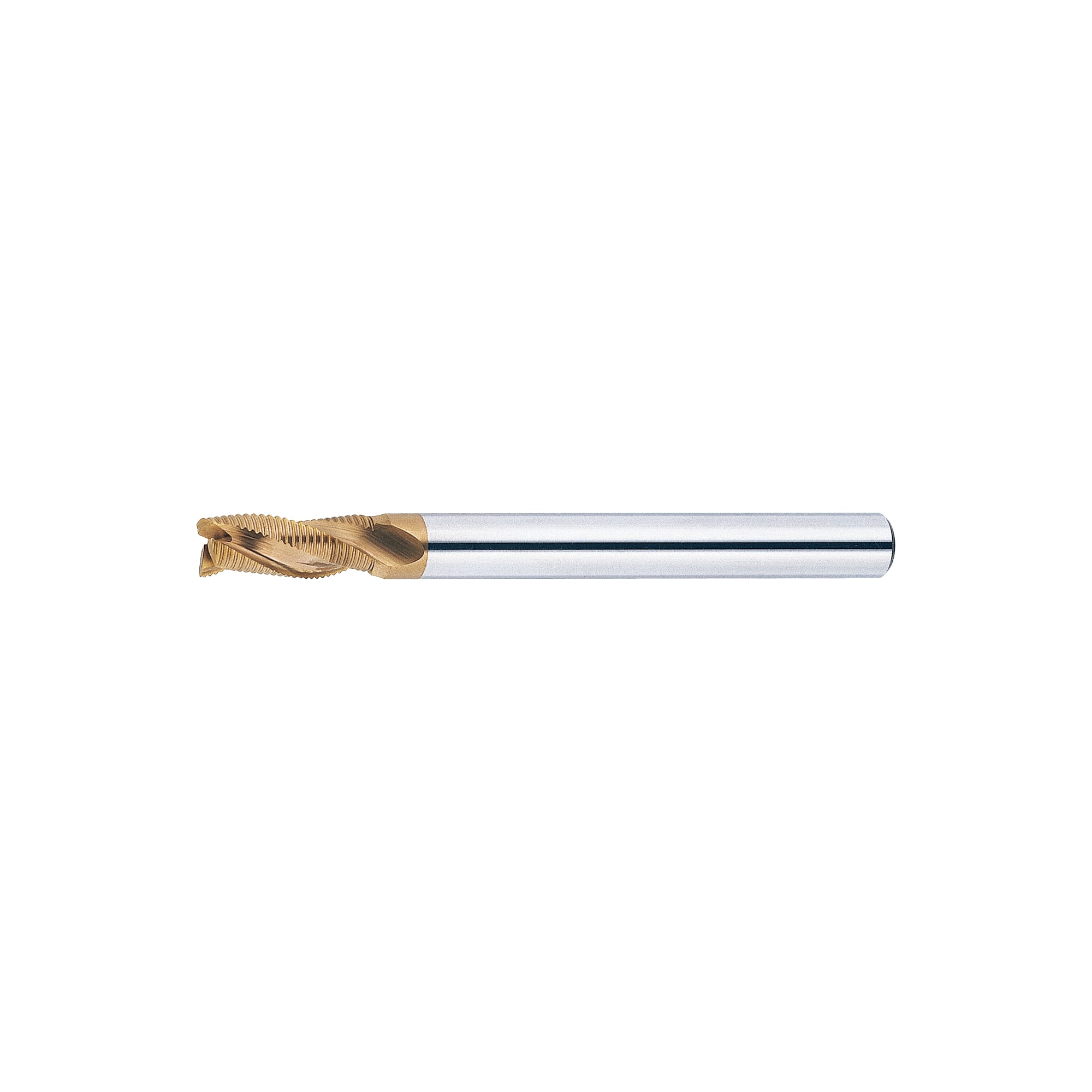 AS Coated High-Speed Steel Roughing End Mill, Short, Long Shank, Center Cut
