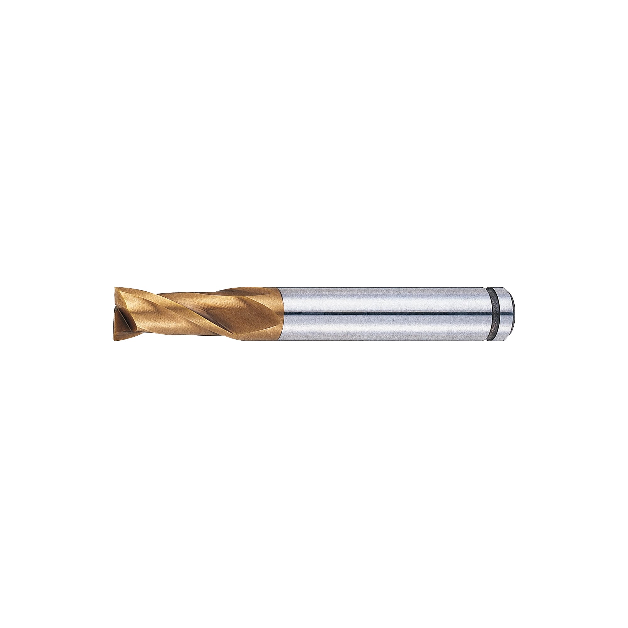 AS Coated Powdered High-Speed Steel Square End Mill, 2-Flute, Short