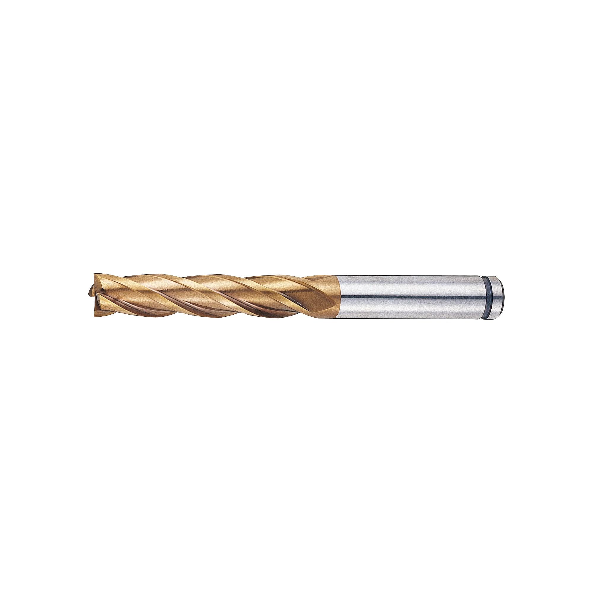 AS Coated Powdered High-Speed Steel Square End Mill, 4-Flute, Long