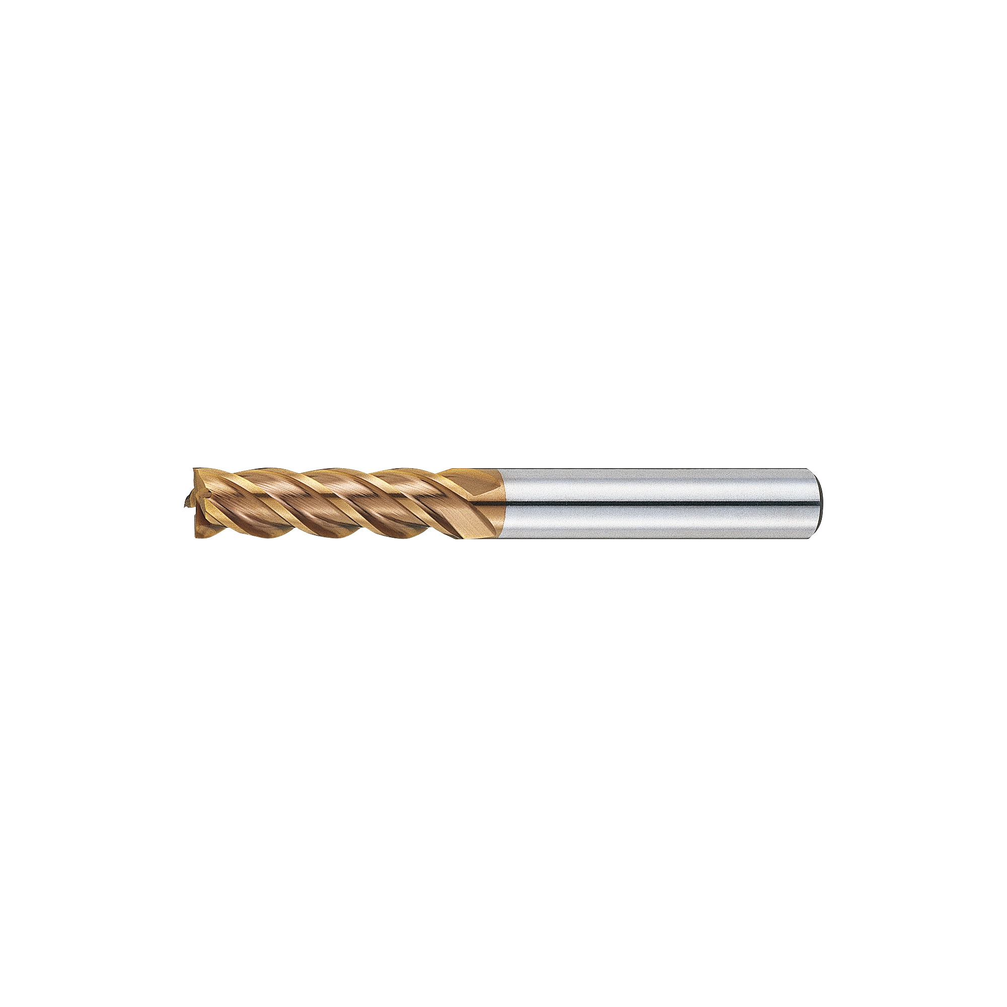 AS Coated High-Speed Steel Square End Mill, 4-Flute / Regular