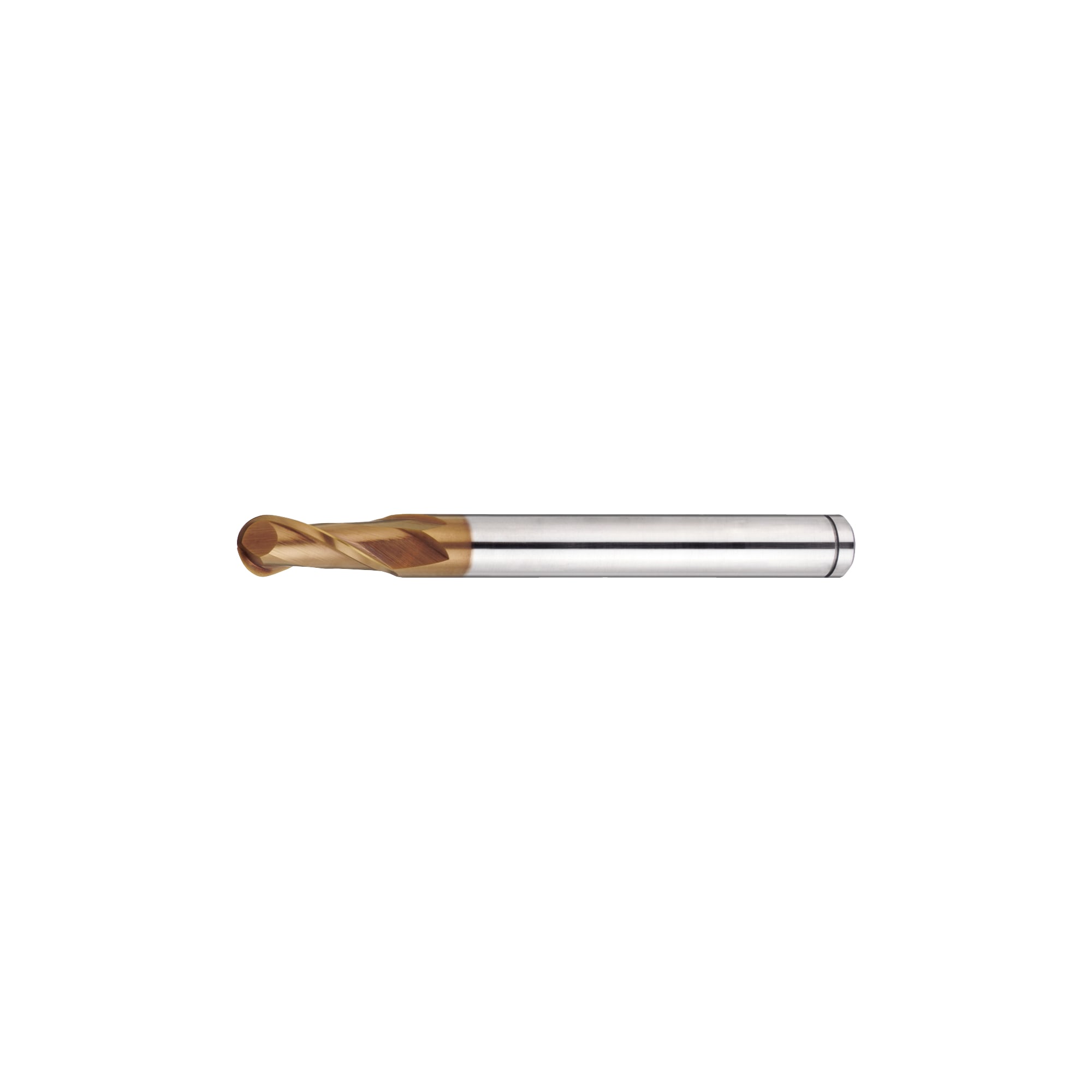 AS Coated Powdered High-Speed Steel Ball End Mill, 2-Flute / Regular