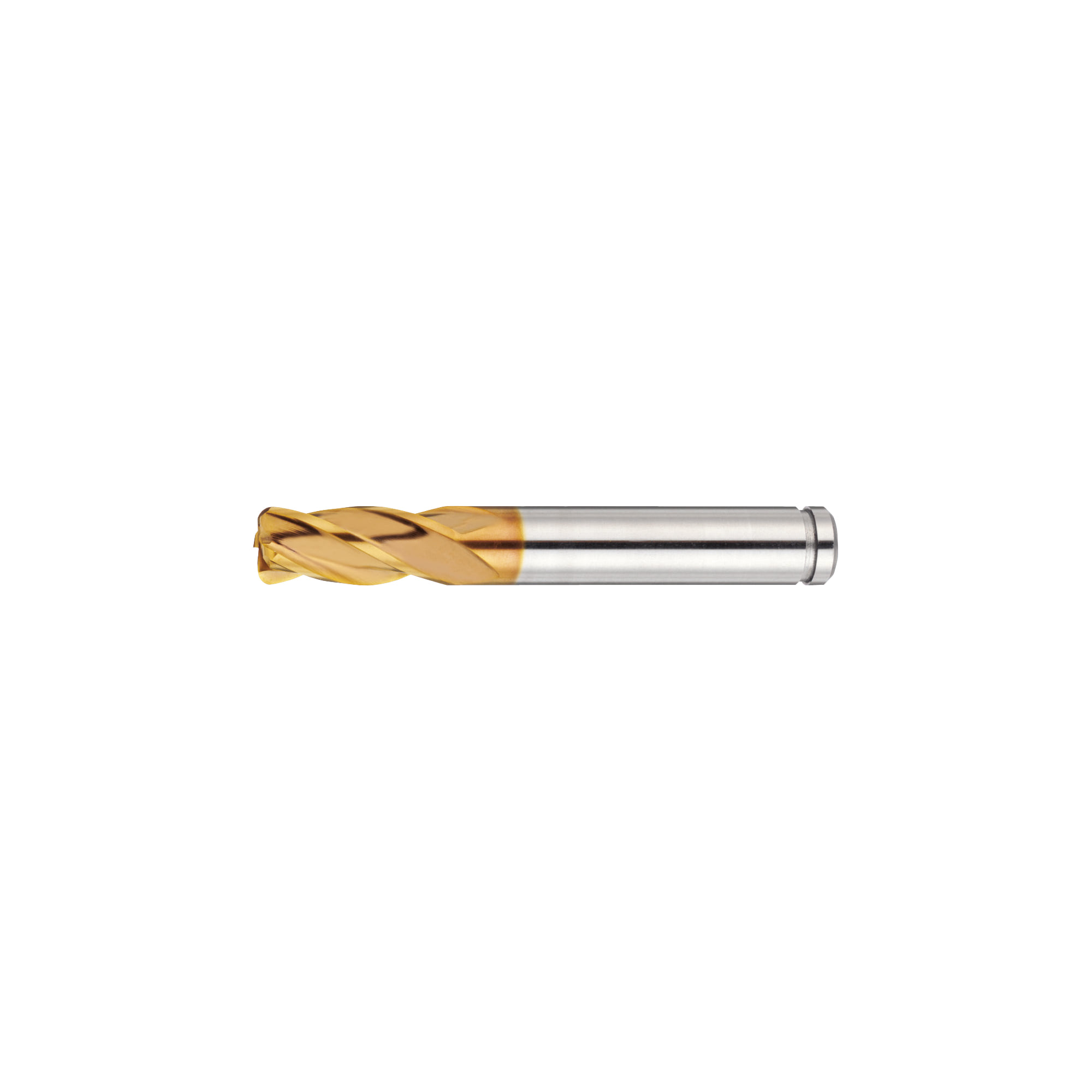 AS Coated Powdered High-Speed Steel Radius End Mill, 4-Flute / Short