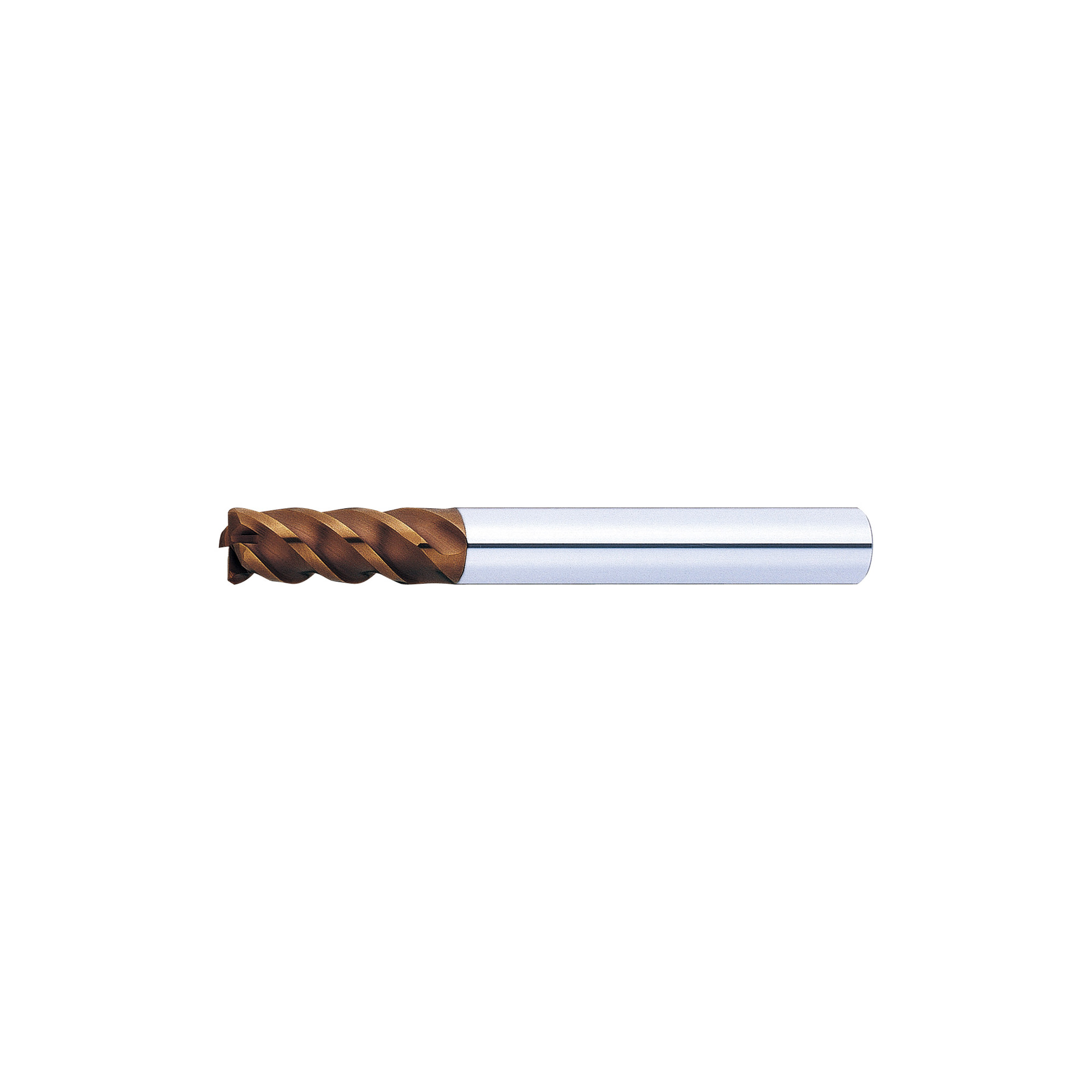 XCP Coated Carbide Radius End Mill For Tempered Steel / High Hardness Steel Machining / 4-Flute / Blade Length 2.5D Type / Regular Type