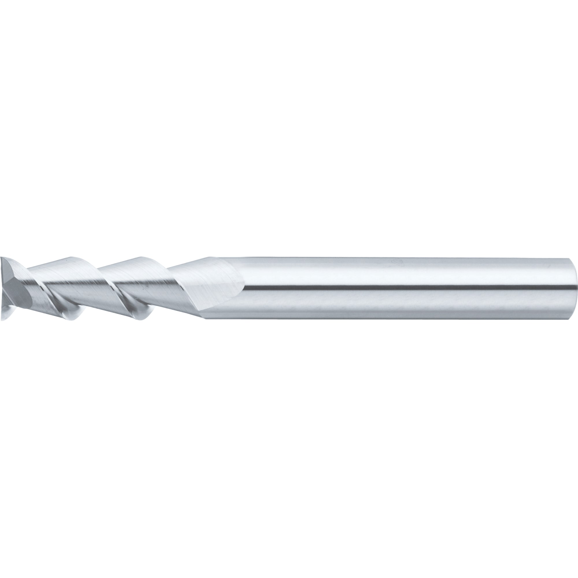 Carbide Square End Mill for Aluminum Machining, 2-Flute / 3D Flute Length (Regular) Model