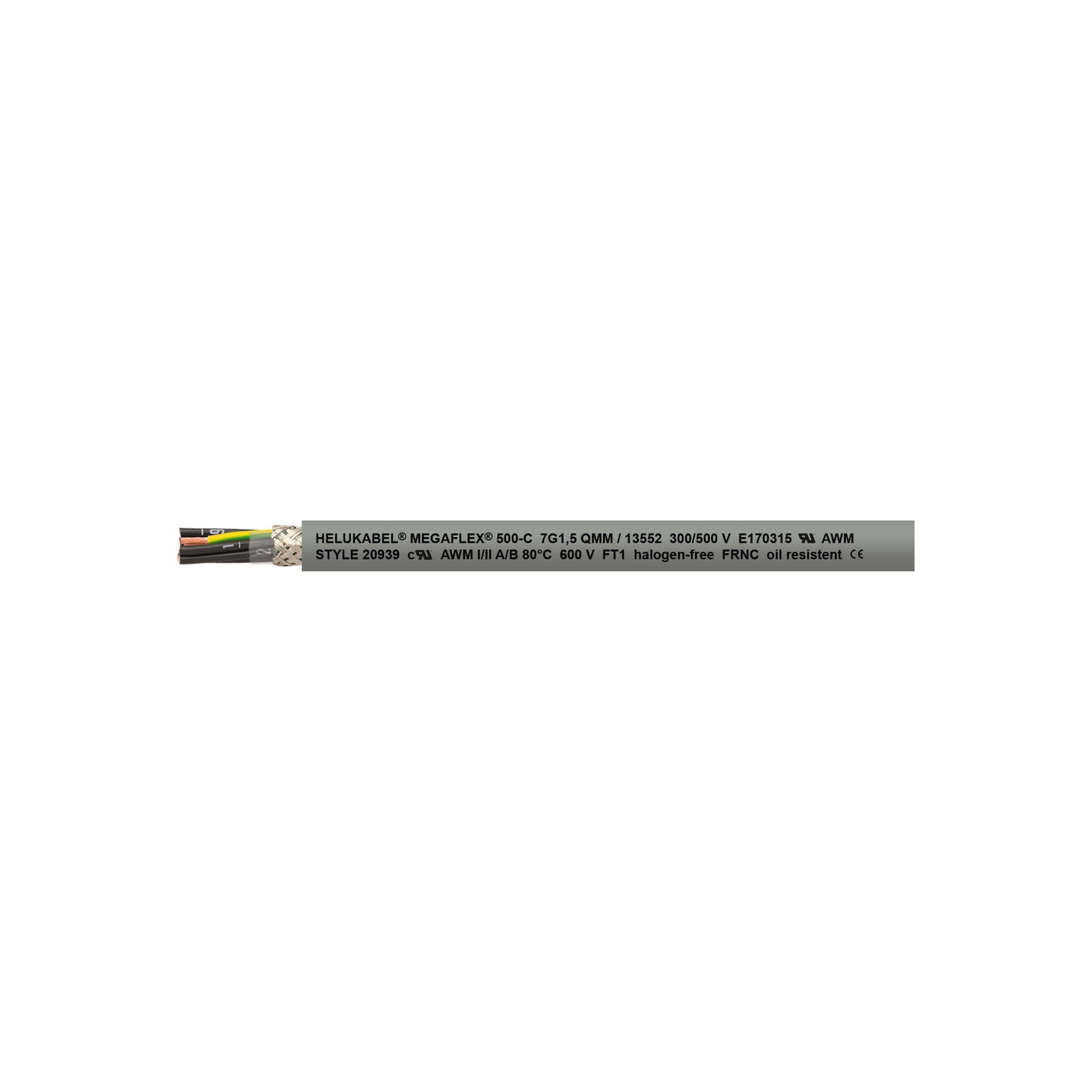 Control Cable screened UL CSA UV resistant halogen free  MEGAFLEX 500 C