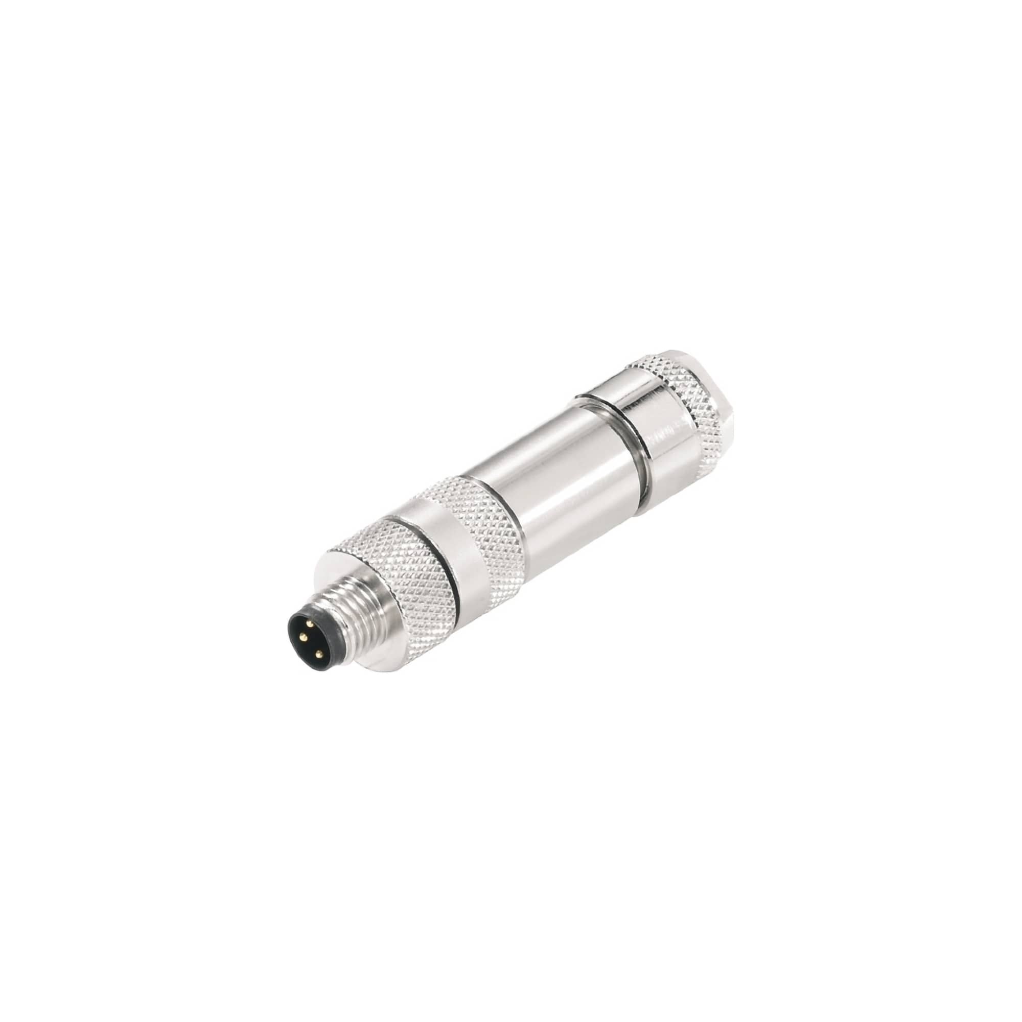 Round Plug (Field Customisable), Pin, Straight, M8
