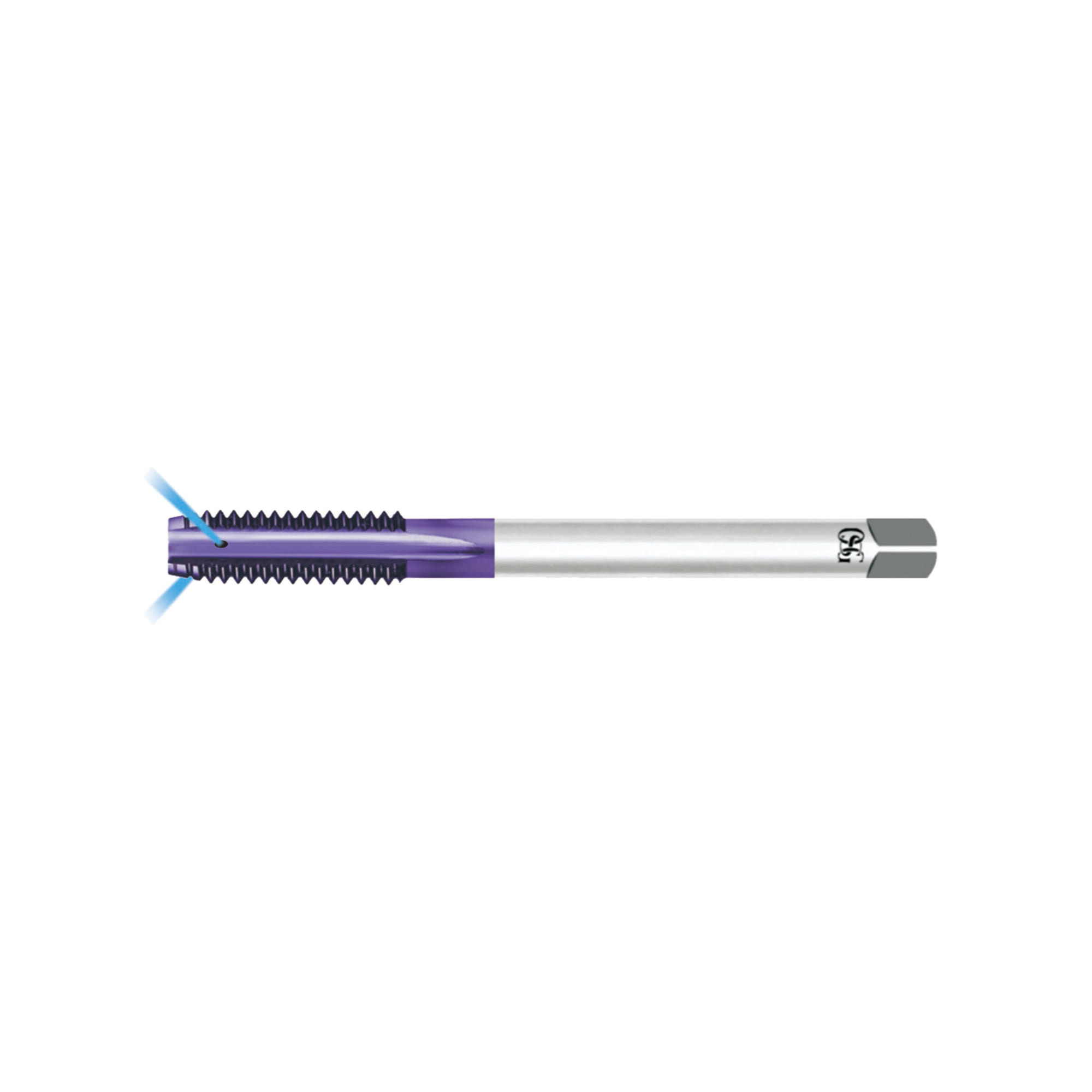 VPO-DC-MT Side, Powder metal straight flute cutting tap for through holes, Metric