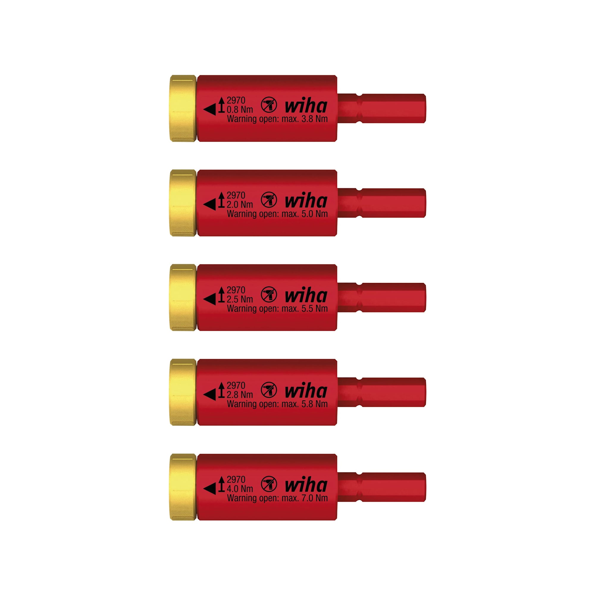 Torque Set easyTorque Adapter Electric, for slimBits and slimVario® Holder, 5 Pieces