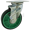 樹脂製ゴム車輪(ベアリング入)自在金具ストッパー付　PNUJB150
