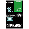 カシオ カシオ ネームランド用緑テープに白文字18mm