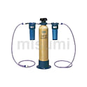 カートリッジ純水器標準セット(電気伝導率計・前後フィルター付) 100L/hr