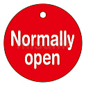バルブ開閉札　「Normally open／Normally closed」