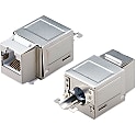 LANケーブル延長　シールド有　CAT5e　パネルマウント（JJ中継アダプタ）110工具圧接タイプ