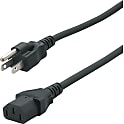 ACコード 固定長（PSE）両端付き,黒色（定格電流：7A）