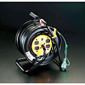 AC125V/22A/30m コンセント固定リール(アース付)