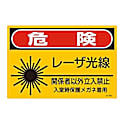 レーザ標識　「危険　レーザ光線　関係者以外立入禁止　入室時保護メガネ着用」