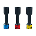 12.7 sq. Wheel Nut Socket Set For Impact Wrenches (Long And Thin) 