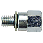 Hose connection fitting for nitrogen filling connection / flat cable interference protection