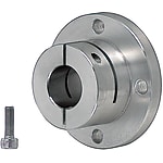 Shaft holders / guided round flange, round flange flattened on both sides / slotted